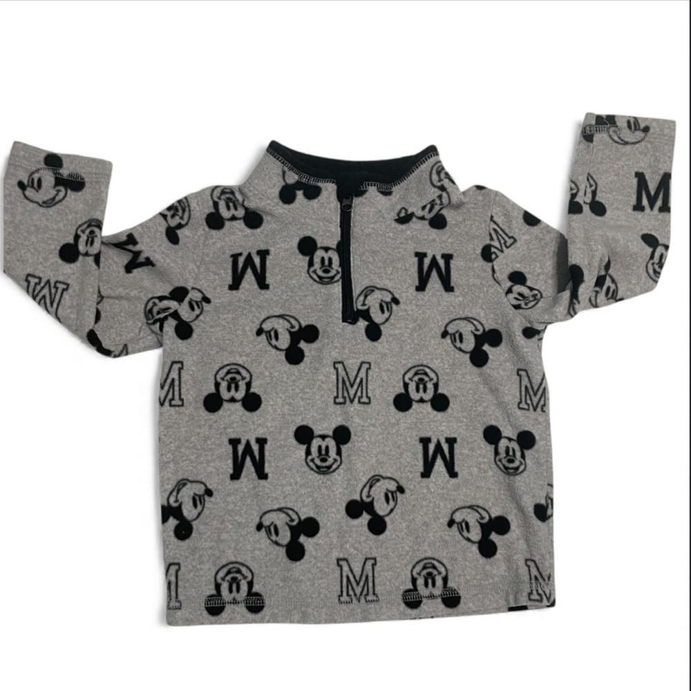Disney Kids Boys Black and Gray Mickey Mouse Fleece Sweatshirt